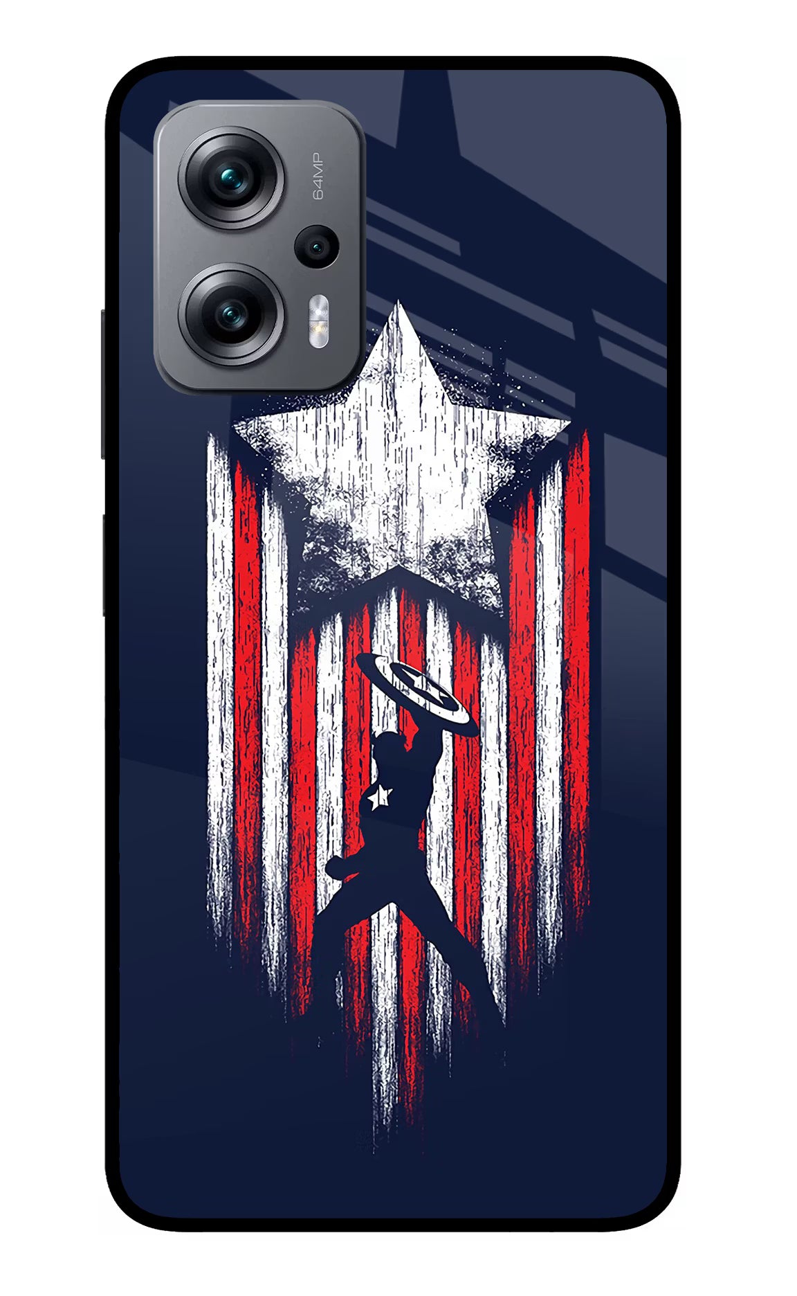 Captain America Marvel Art Redmi K50i Glass Case