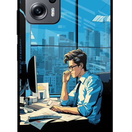Focused Hustler (AI Generated) Redmi K50i Glass Case Back Cover by Casekaro
