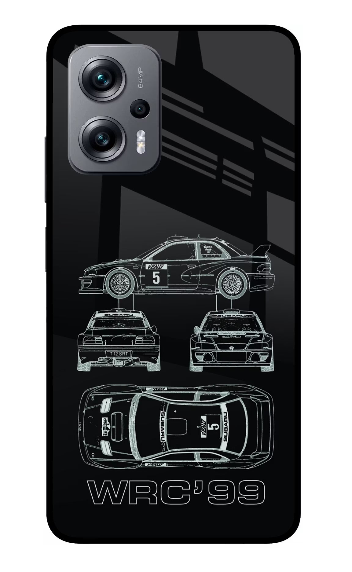 WRC'99 Redmi K50i Glass Case Back Cover by Casekaro