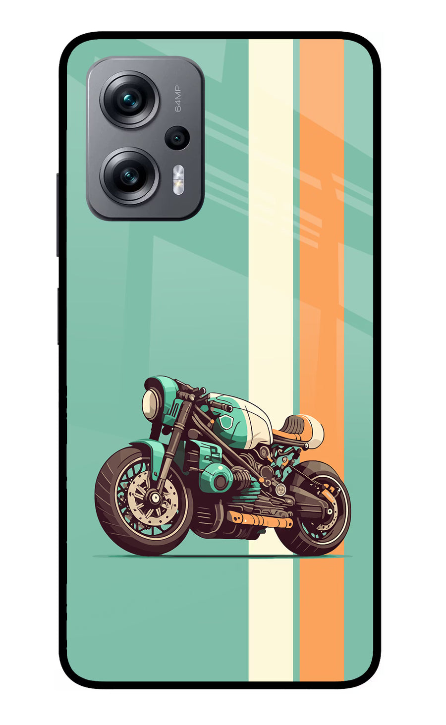 Striped Moto Drift Redmi K50i Back Cover, Glass case