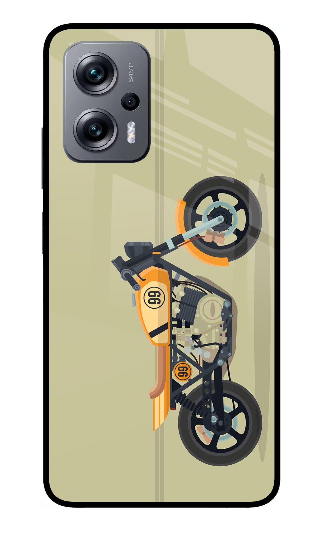 Vertical Speedster Redmi K50i Glass Case Back Cover by Casekaro