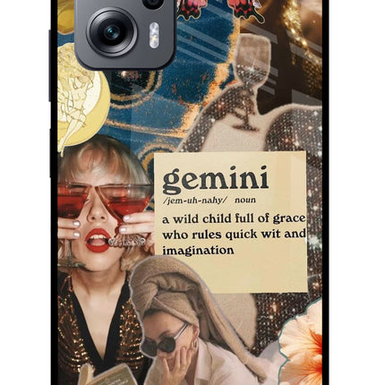 Gemini Zodiac Redmi K50i Glass Case