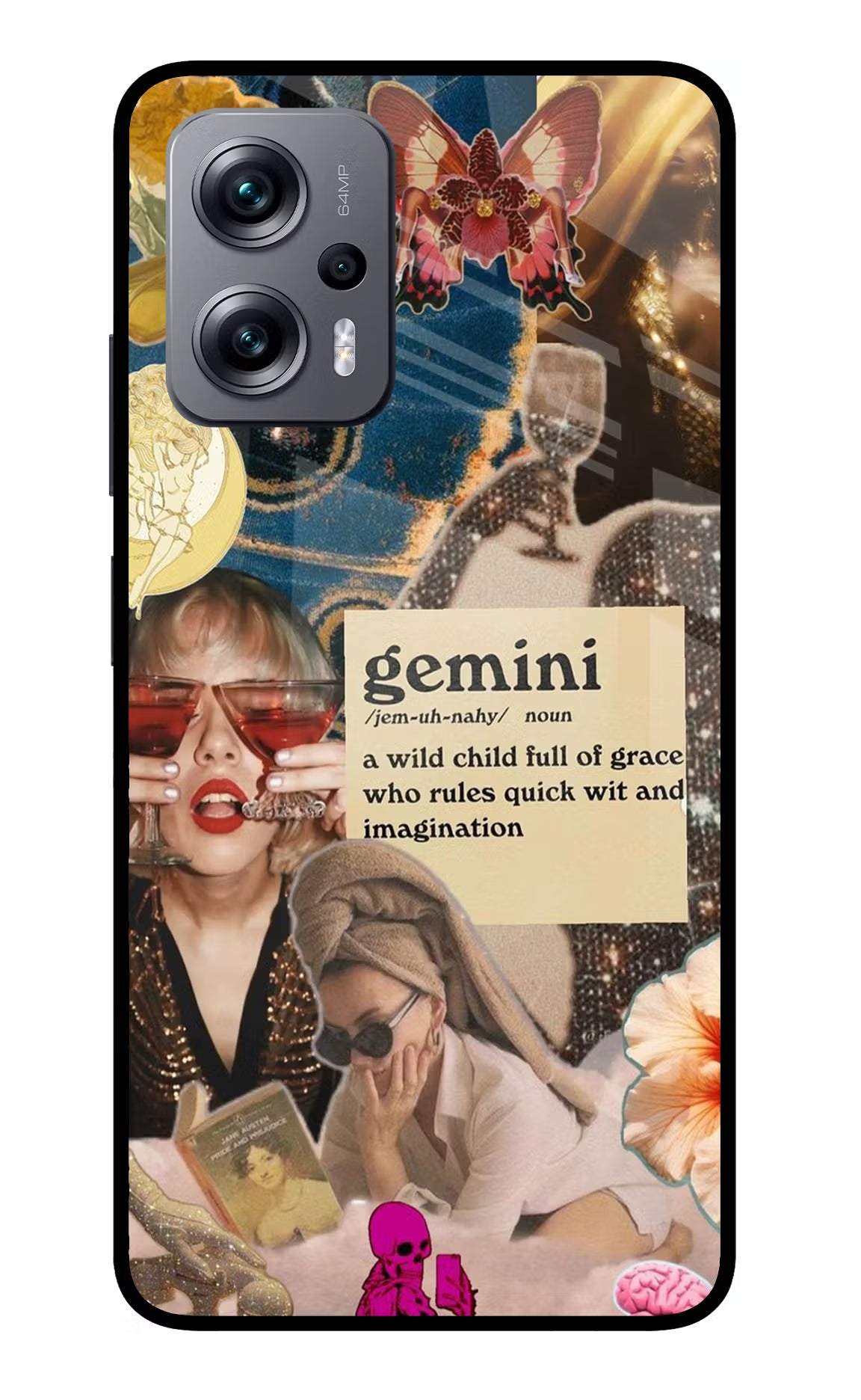 Gemini Zodiac Redmi K50i Glass Case Back Cover by Casekaro