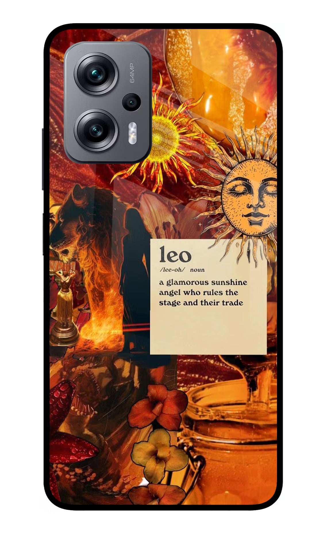 Leo Zodiac Redmi K50i Glass Case