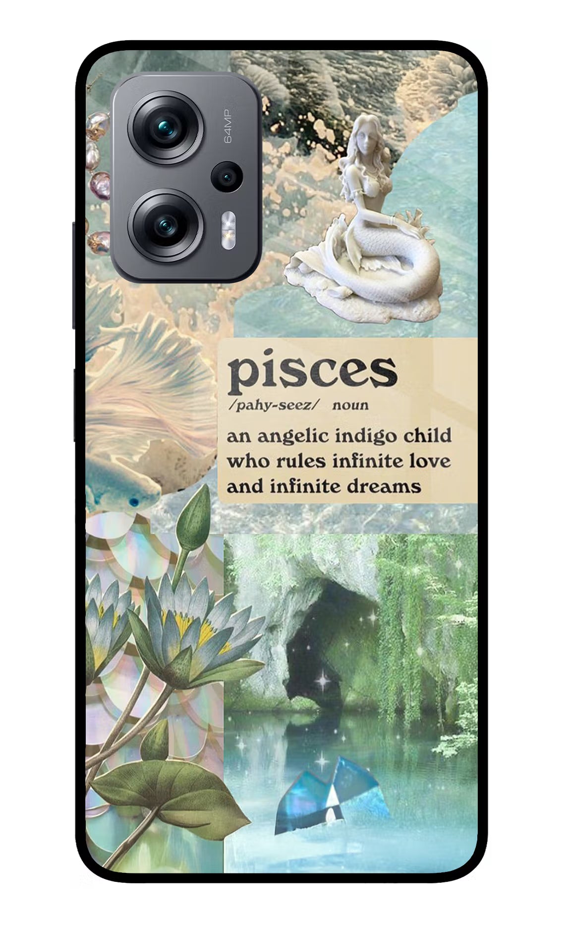 Pisces Zodiac Redmi K50i Glass Case Back Cover by Casekaro