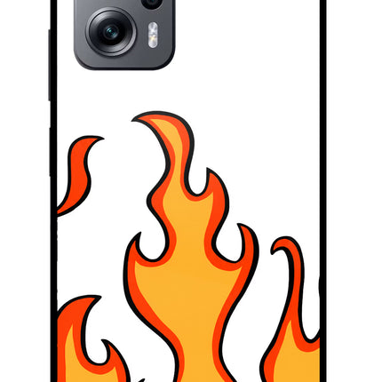 Fired Up – White Redmi K50i Glass Case