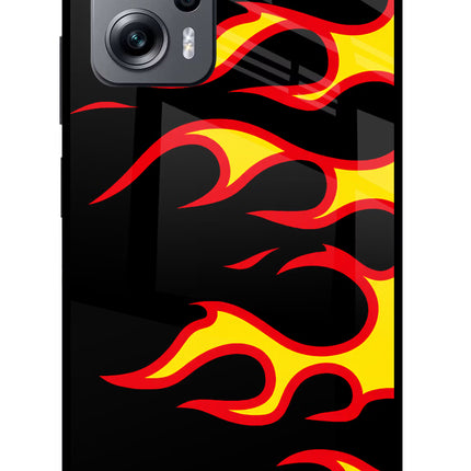 Side Sweep Flames Redmi K50i Glass Case