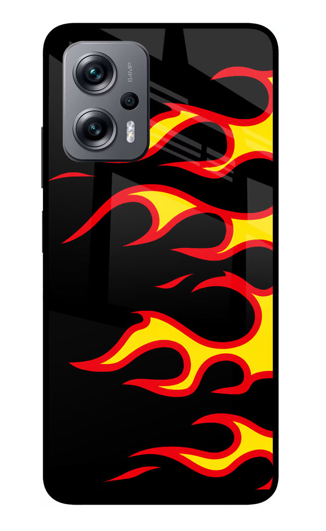 Side Sweep Flames Redmi K50i Glass Case