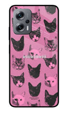 Pink Cats Redmi K50i Glass Case