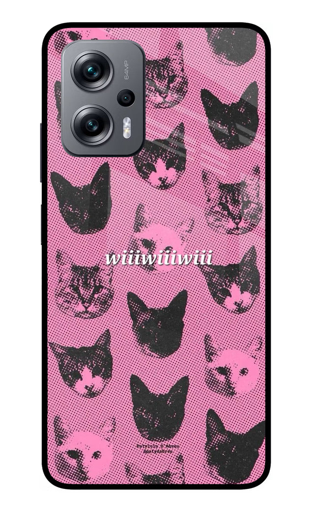 Pink Cats Redmi K50i Glass Case
