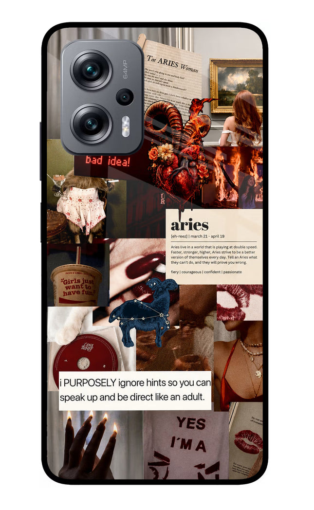 Zodiac Aries Redmi K50i Glass Case