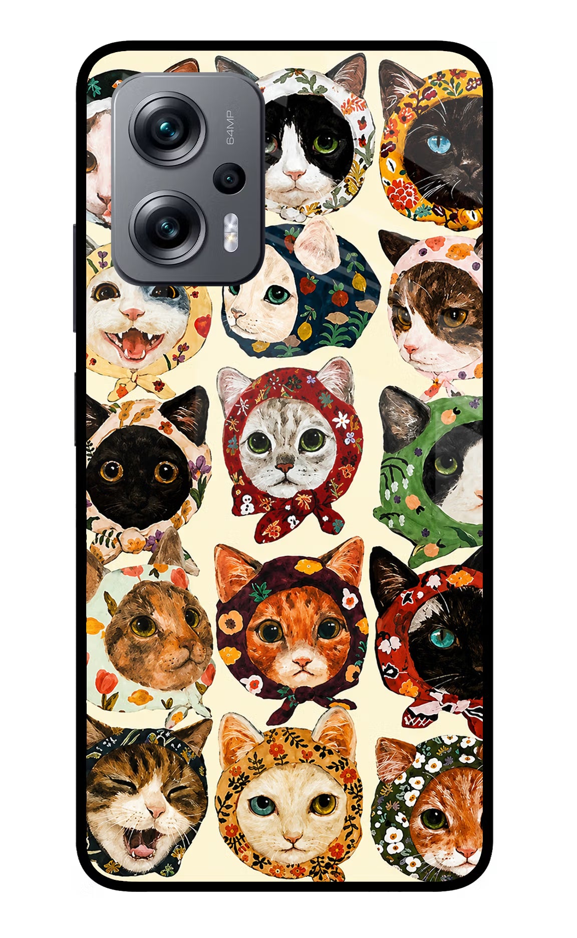 Cool Cat Redmi K50i Glass Case
