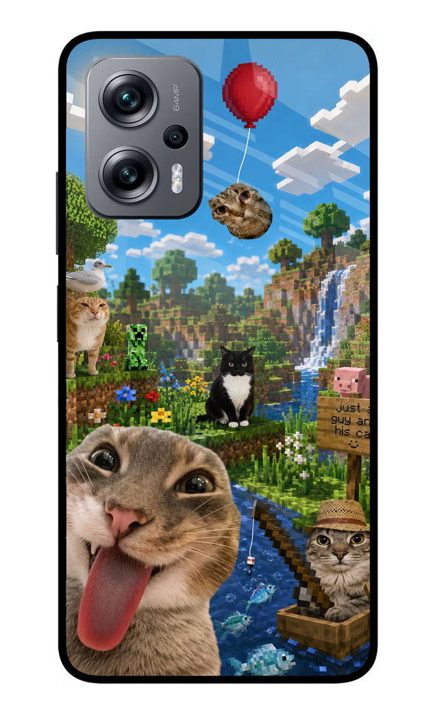 Minecraft Cat Chaos Redmi K50i Glass Case