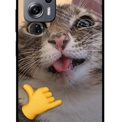 Silly Cat Call Redmi K50i Glass Case