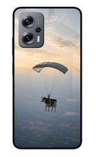 Skydiving Cow Redmi K50i Glass Case