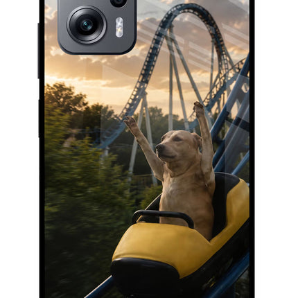 Rollercoaster Dog Redmi K50i Glass Case