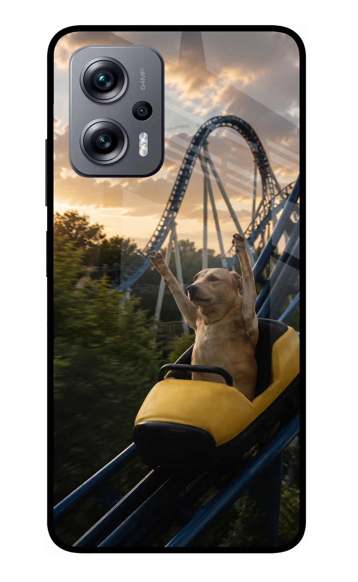 Rollercoaster Dog Redmi K50i Glass Case