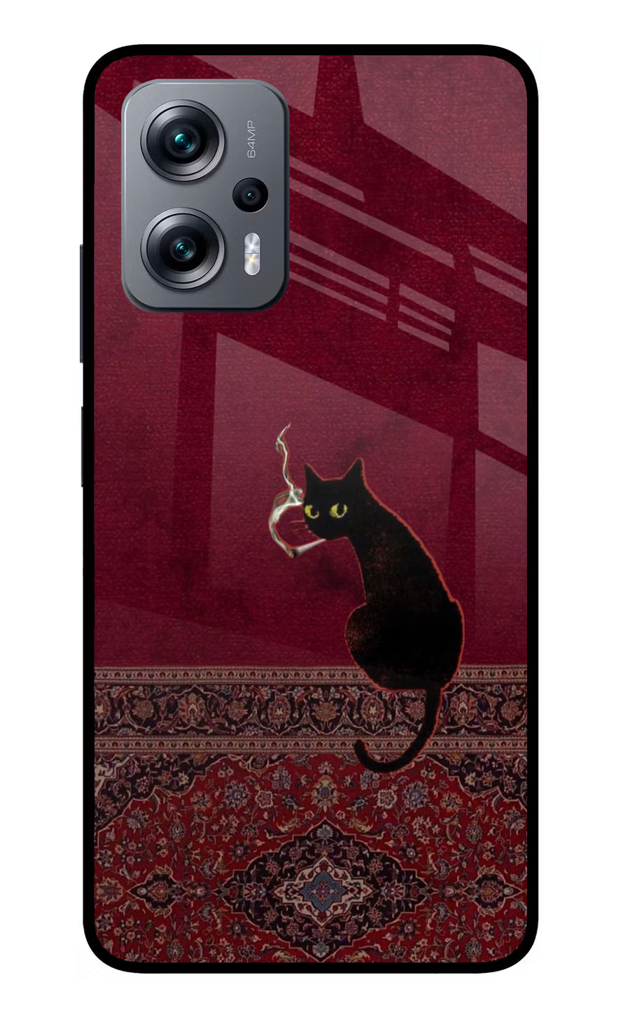 Midnight Cat Redmi K50i Back Cover, Glass case