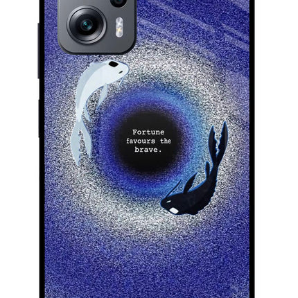 Dark Koi Redmi K50i Glass Case Back Cover by Casekaro
