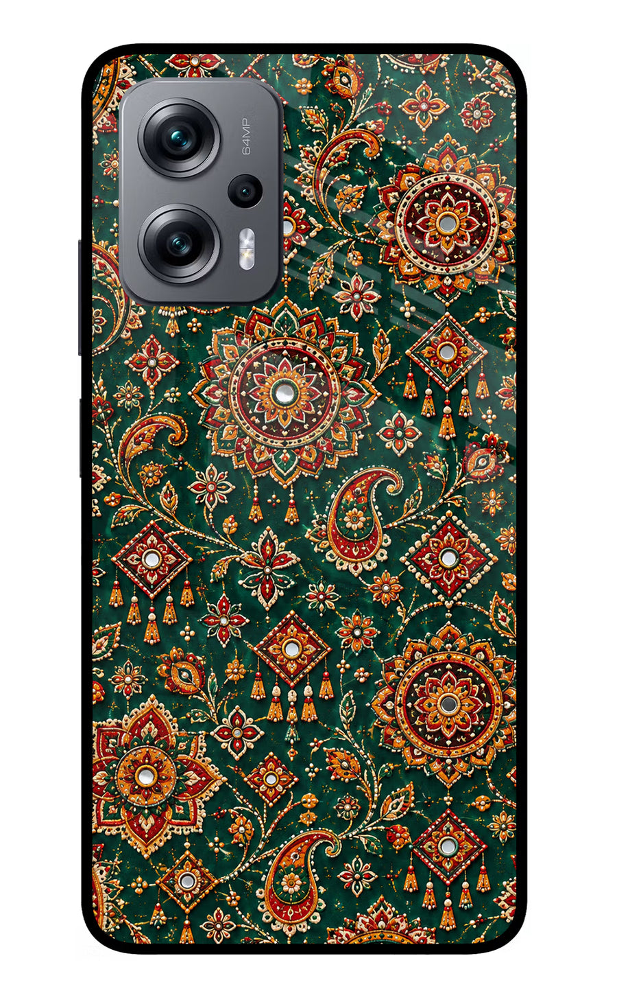 Green Pataka Redmi K50i Back Cover, Glass case