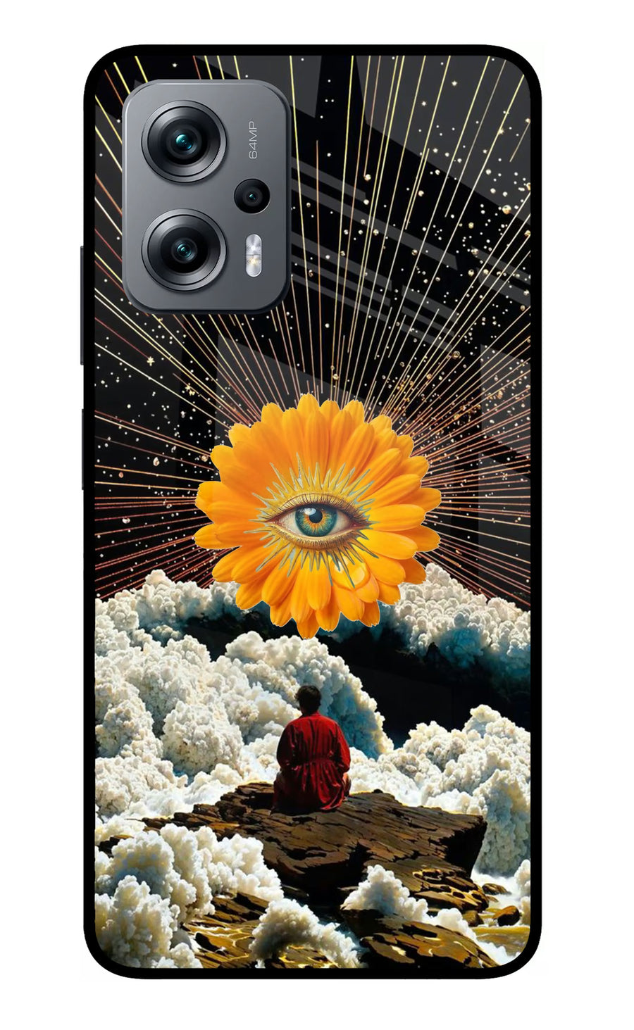 Cosmic Flower Redmi K50i Back Cover, Glass case