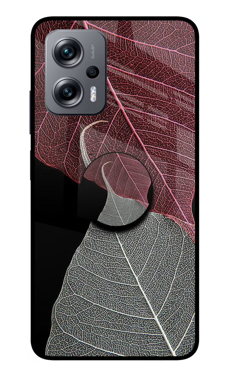 Leaf Pattern Redmi K50i Pop Case, Glass case