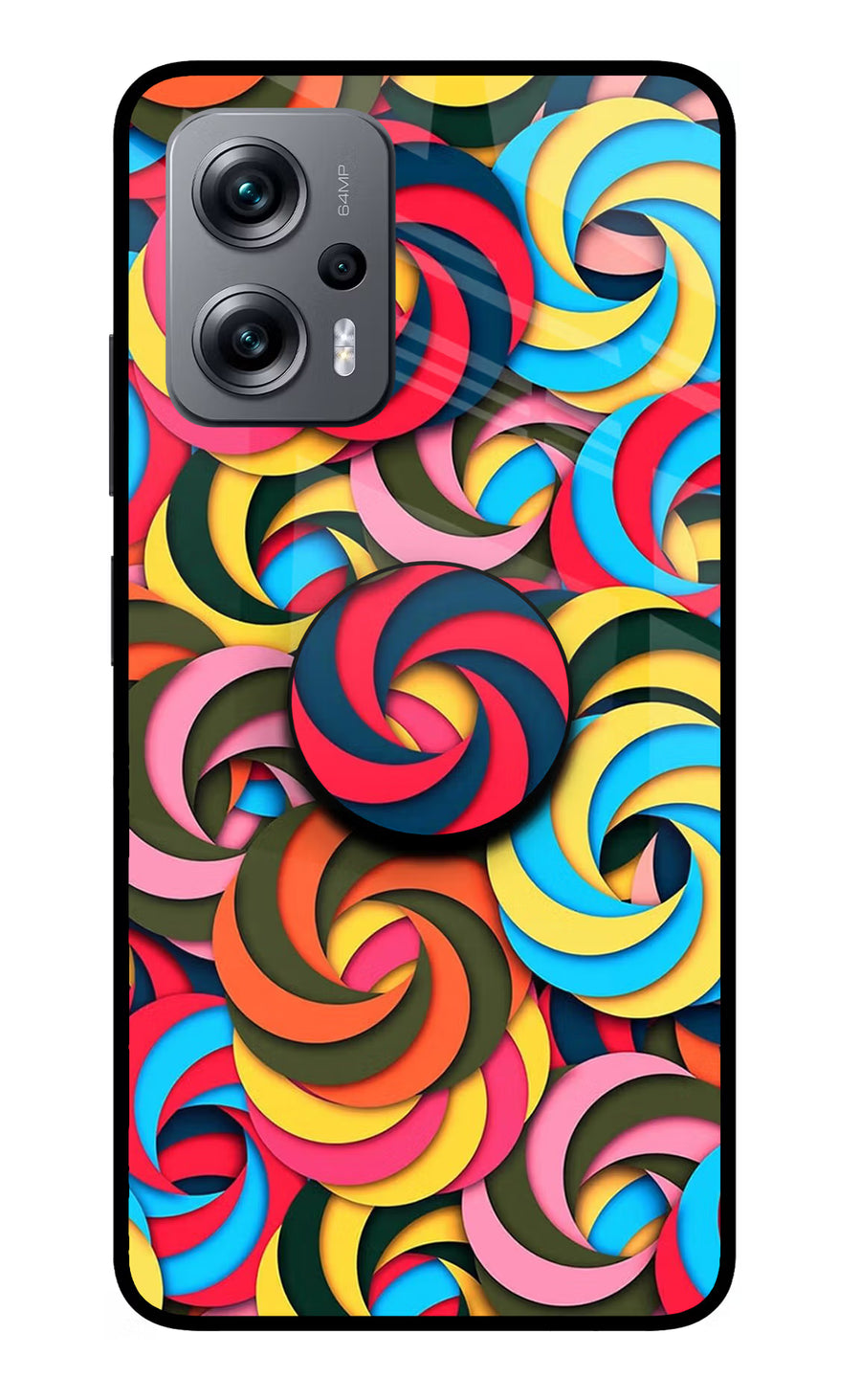 Spiral Pattern Redmi K50i Pop Case, Glass case