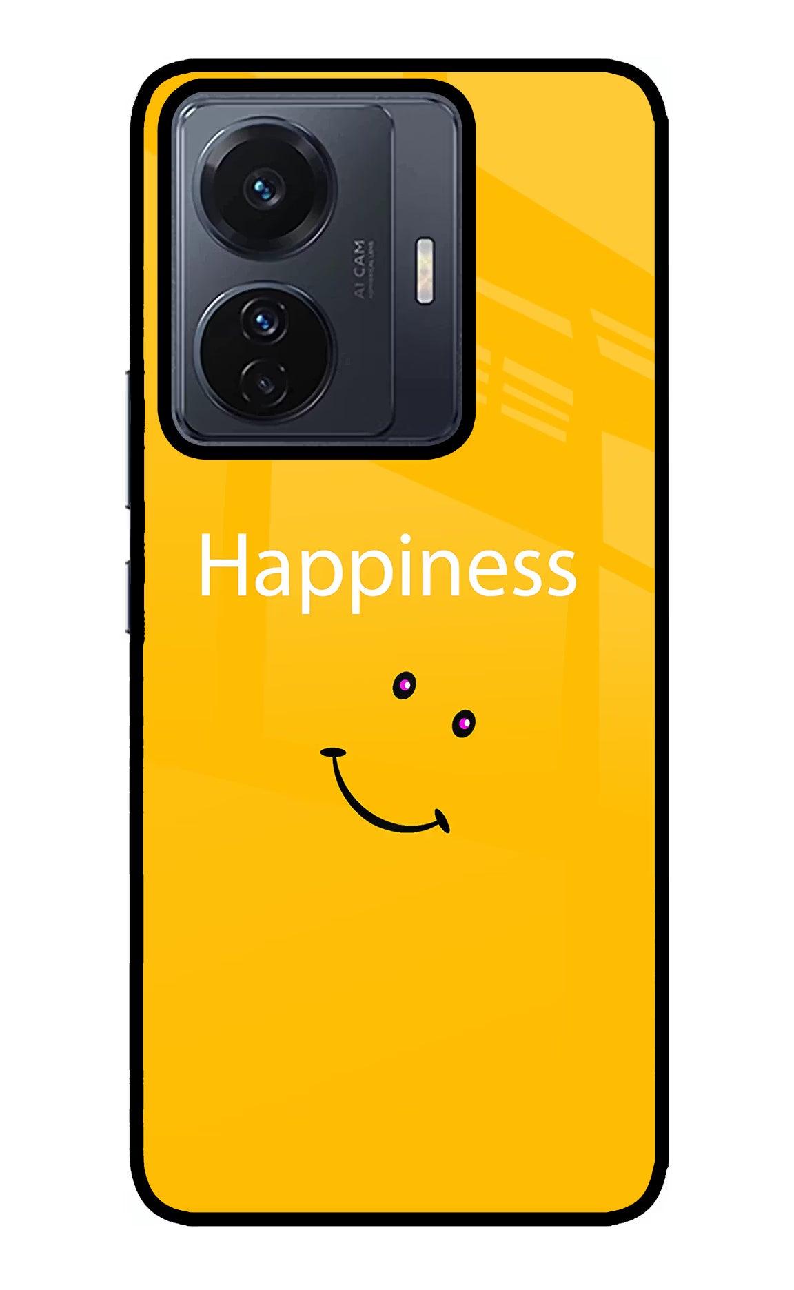 Happiness With Smiley Vivo T1 Pro 5G Glass Case Back Cover by Casekaro