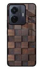 Wooden Cube Design Vivo T1 Pro 5G Glass Case