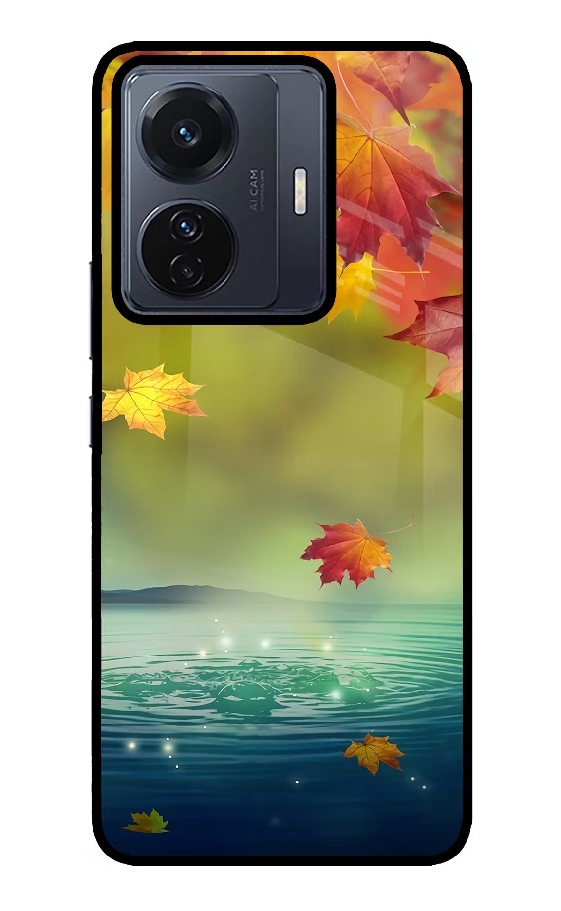 Flowers Vivo T1 Pro 5G Glass Case Back Cover by Casekaro