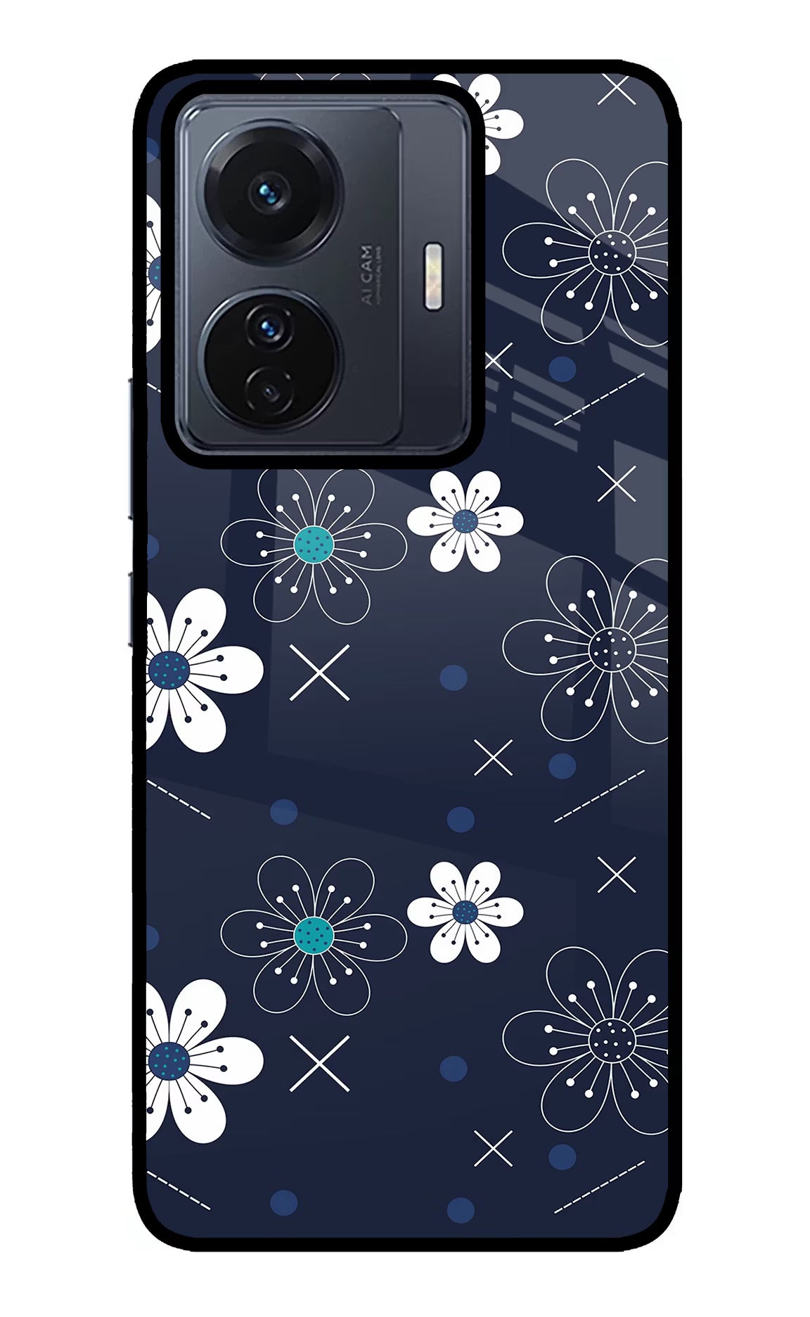 Flowers Vivo T1 Pro 5G Glass Case