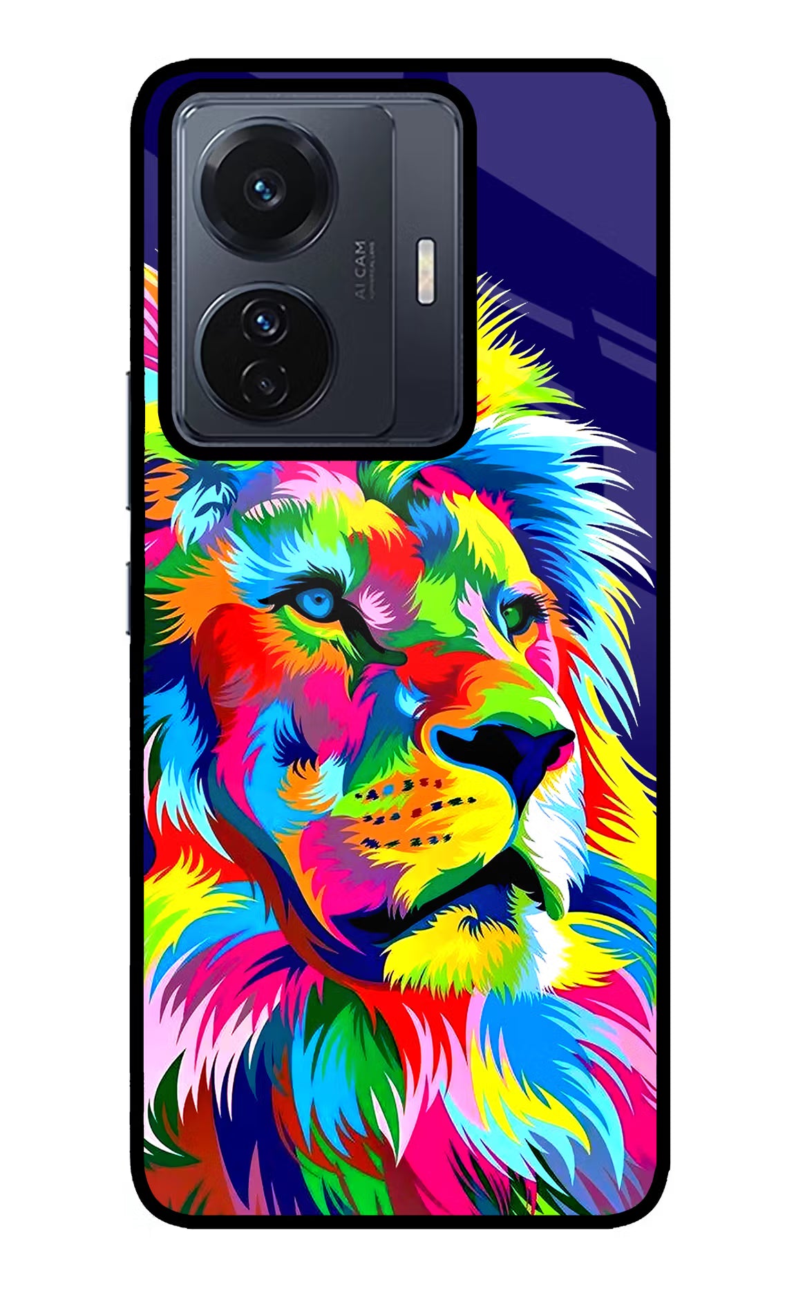 Vector Art Lion Vivo T1 Pro 5G Glass Case Back Cover by Casekaro