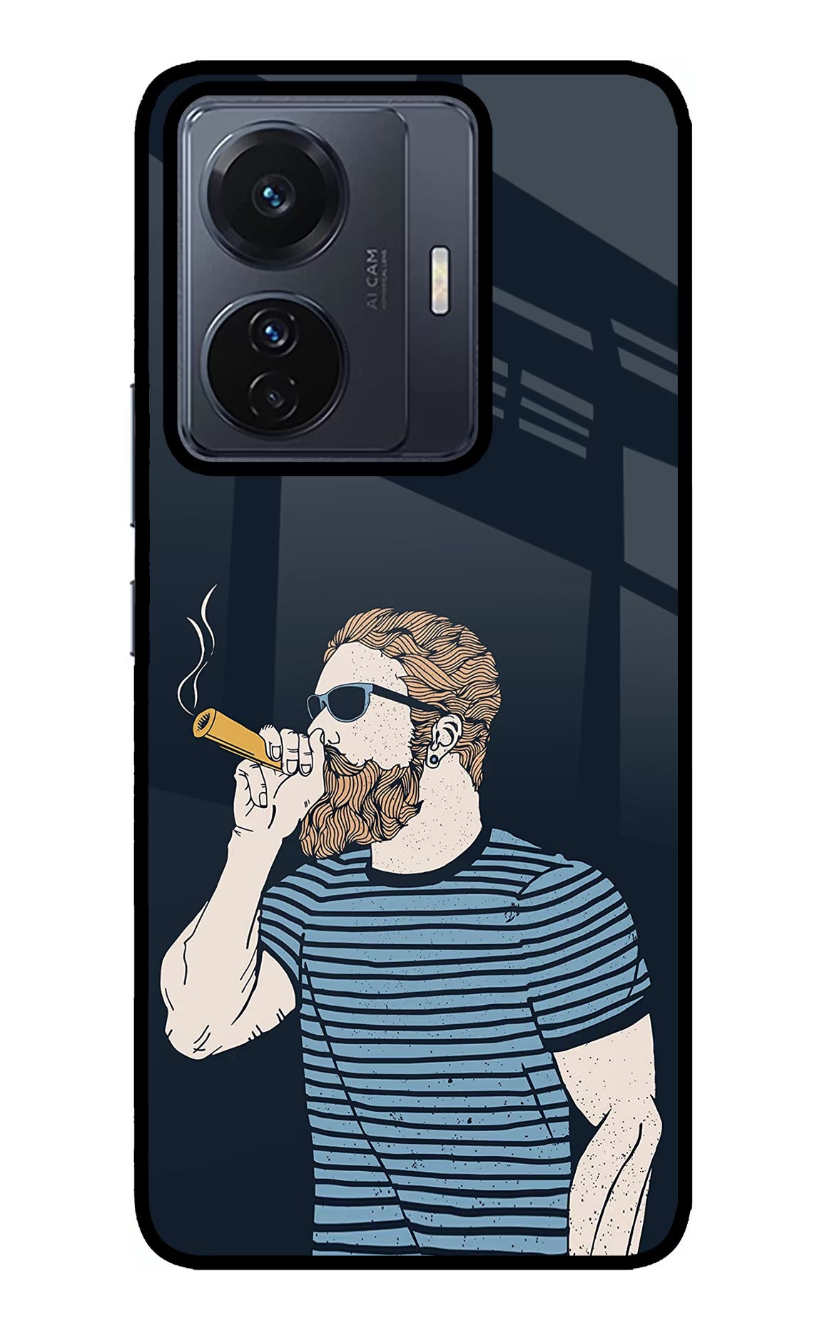 Smoking Vivo T1 Pro 5G Glass Case Back Cover by Casekaro