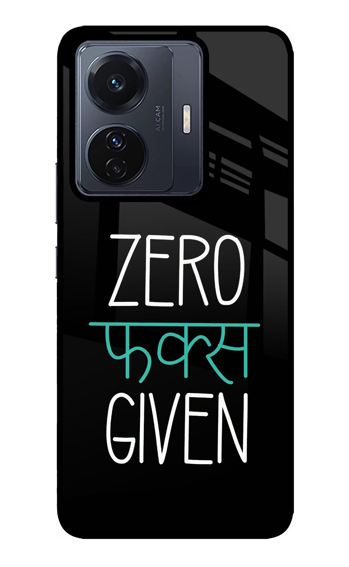 Zero Fucks Given Vivo T1 Pro 5G Glass Case Back Cover by Casekaro