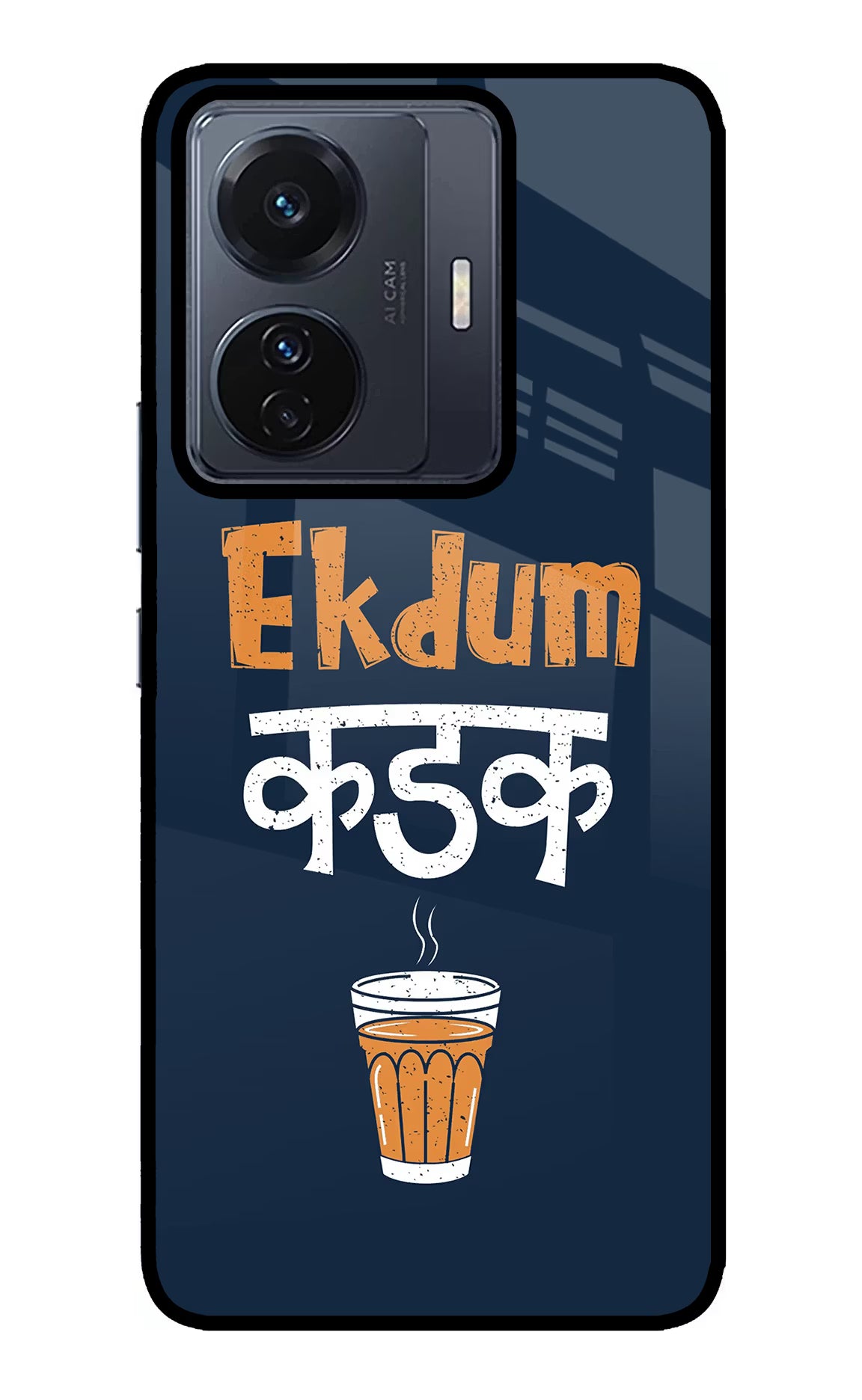 Ekdum Kadak Chai Vivo T1 Pro 5G Glass Case Back Cover by Casekaro