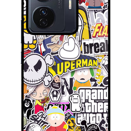 Sticker Bomb Vivo T1 Pro 5G Glass Case