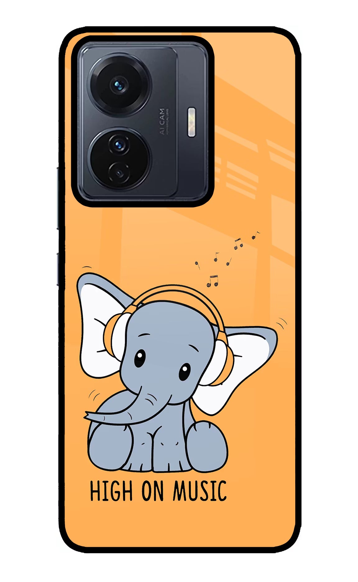 High On Music Vivo T1 Pro 5G Glass Case Back Cover by Casekaro