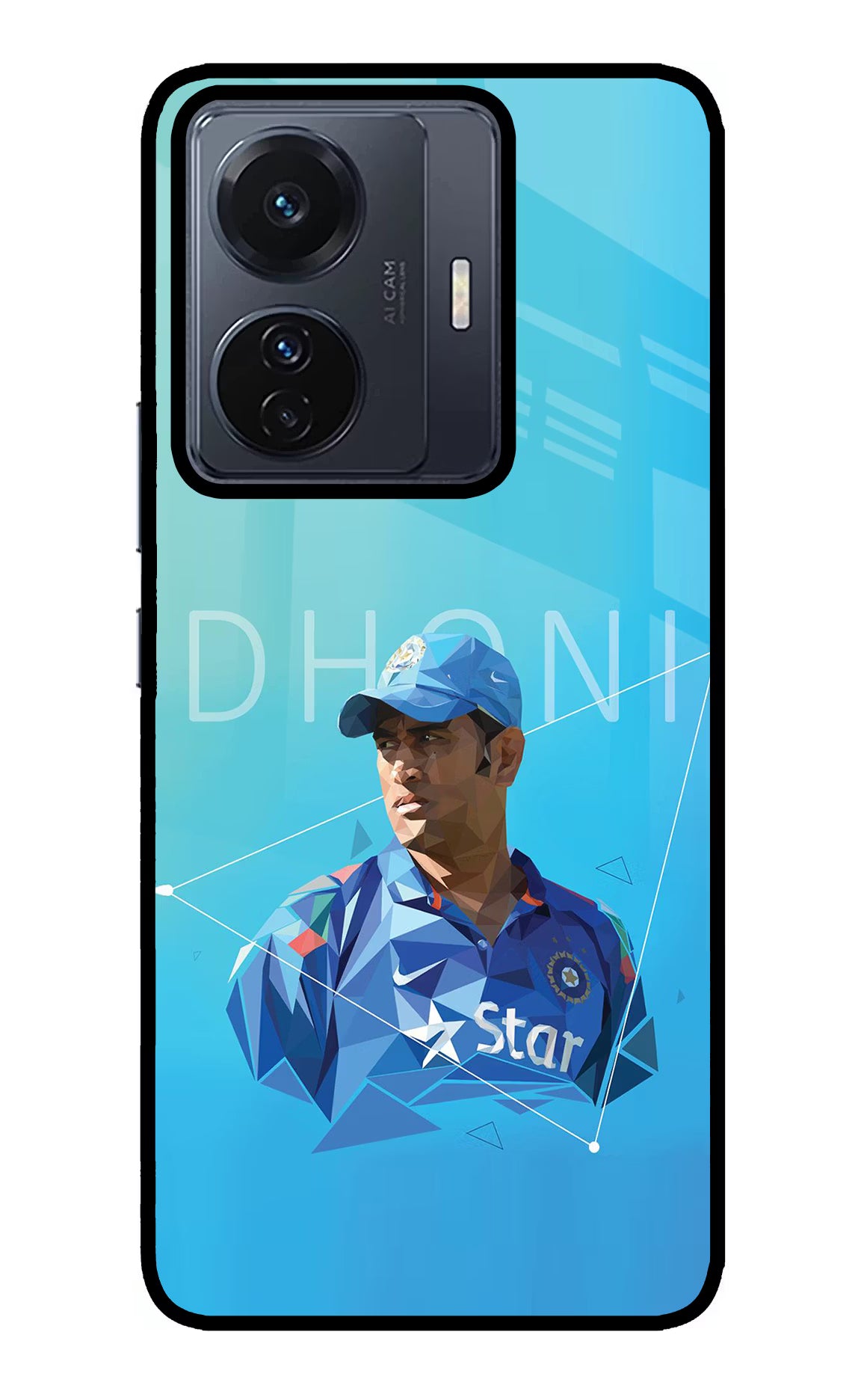 Dhoni Artwork Vivo T1 Pro 5G Glass Case