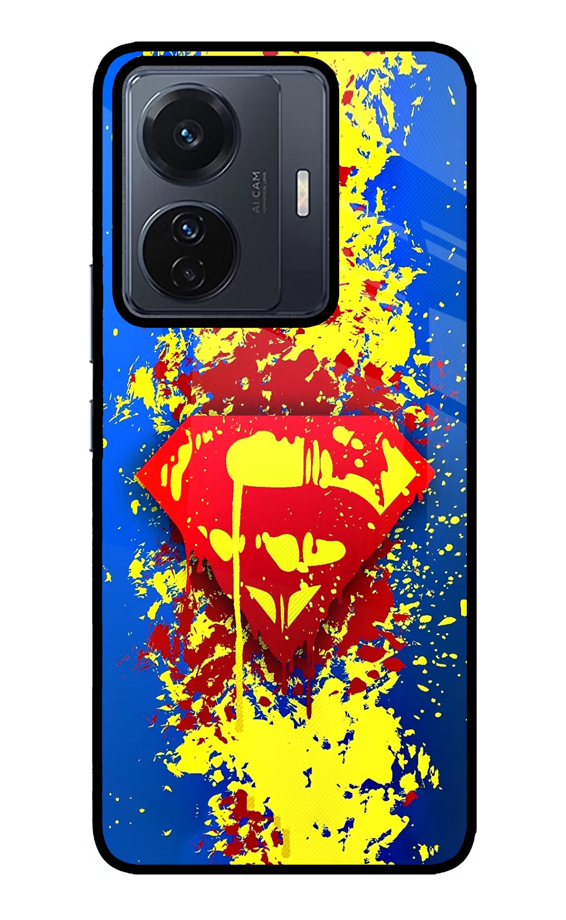 Superman logo Vivo T1 Pro 5G Glass Case Back Cover by Casekaro