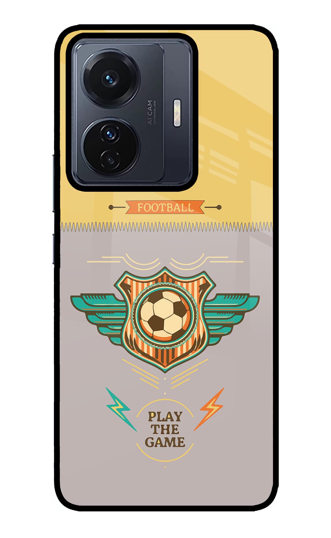Football Vivo T1 Pro 5G Glass Case Back Cover by Casekaro