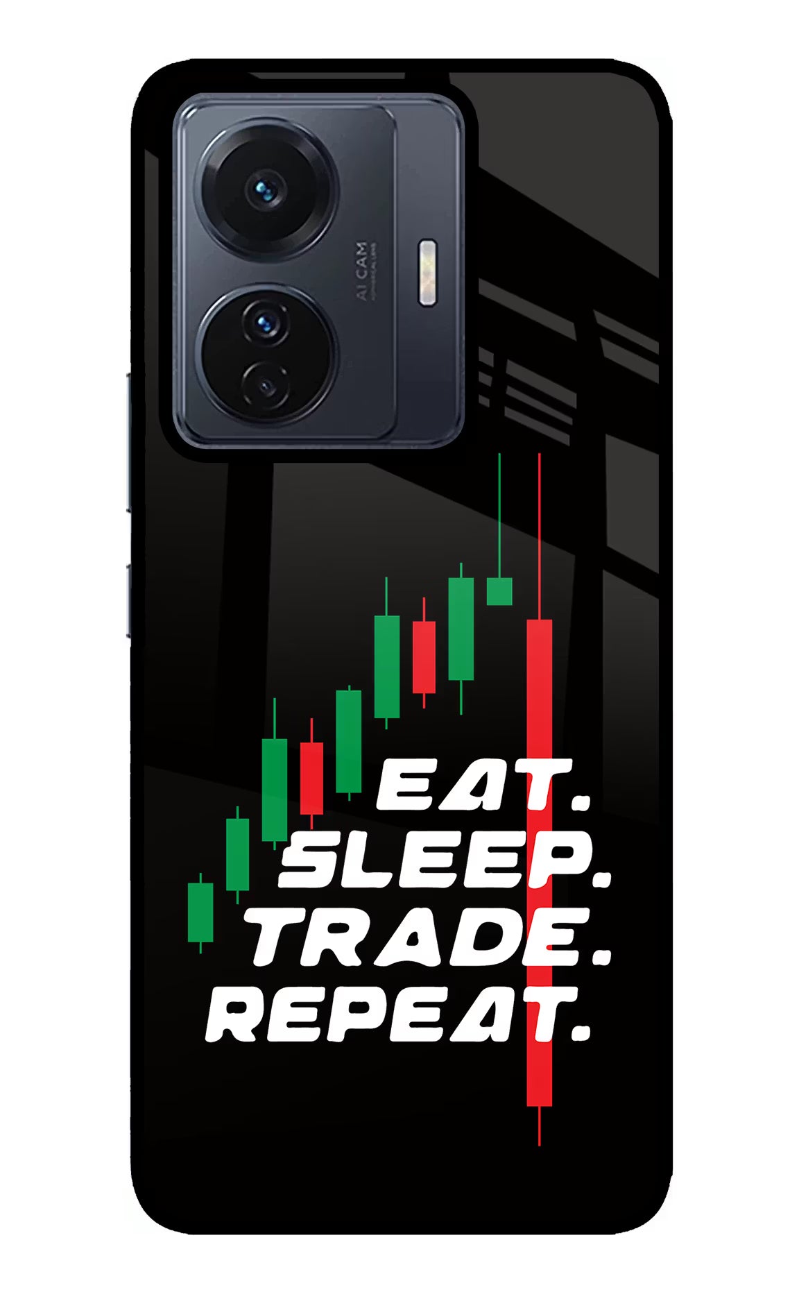 Eat Sleep Trade Repeat Vivo T1 Pro 5G Glass Case