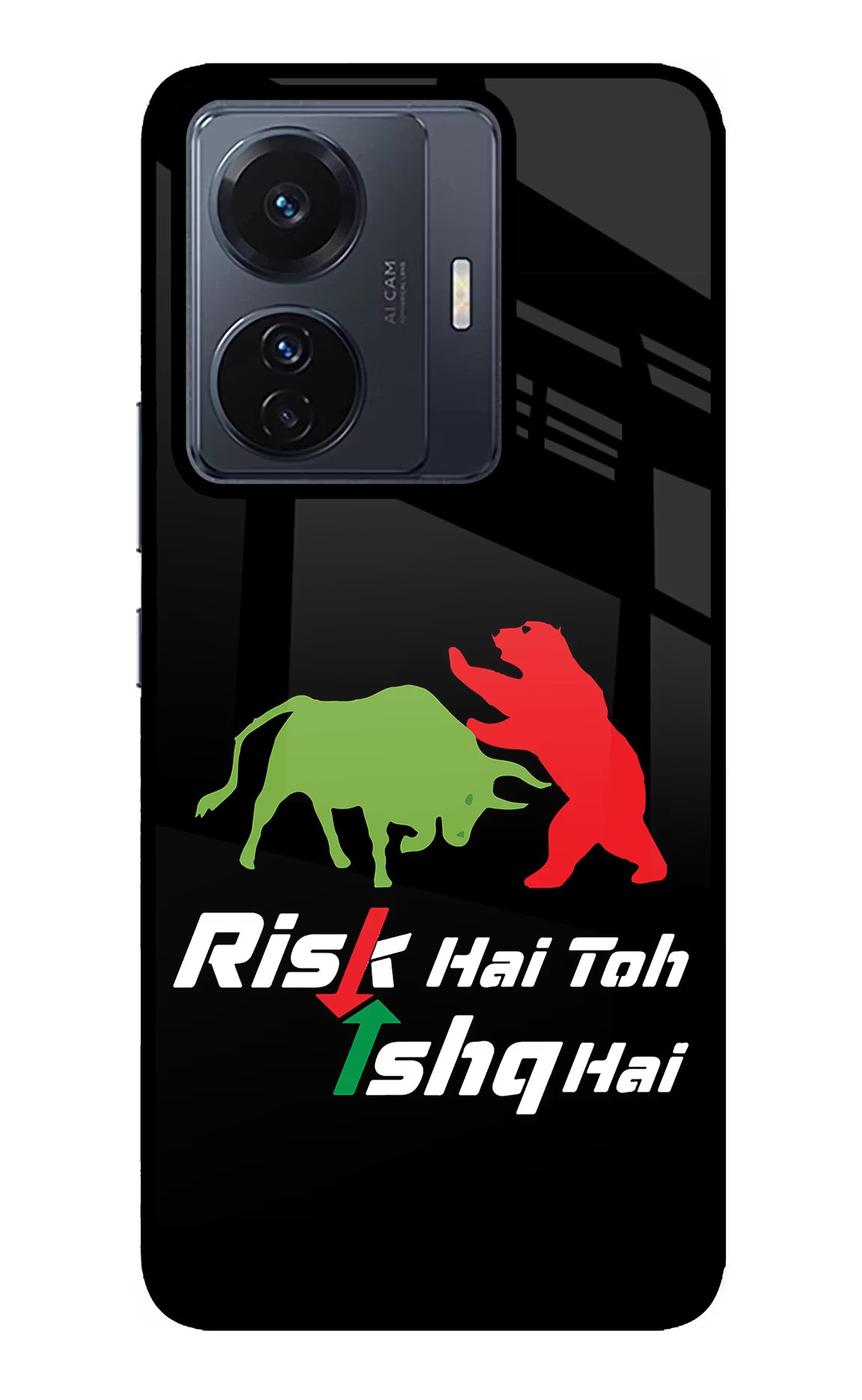 Risk Hai Toh Ishq Hai Vivo T1 Pro 5G Glass Case Back Cover by Casekaro
