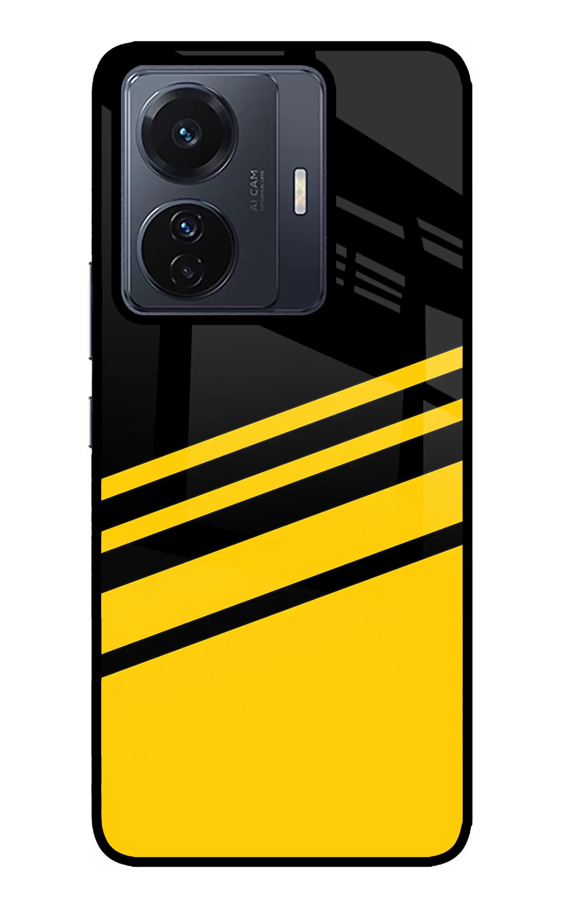 Yellow Shades Vivo T1 Pro 5G Glass Case Back Cover by Casekaro