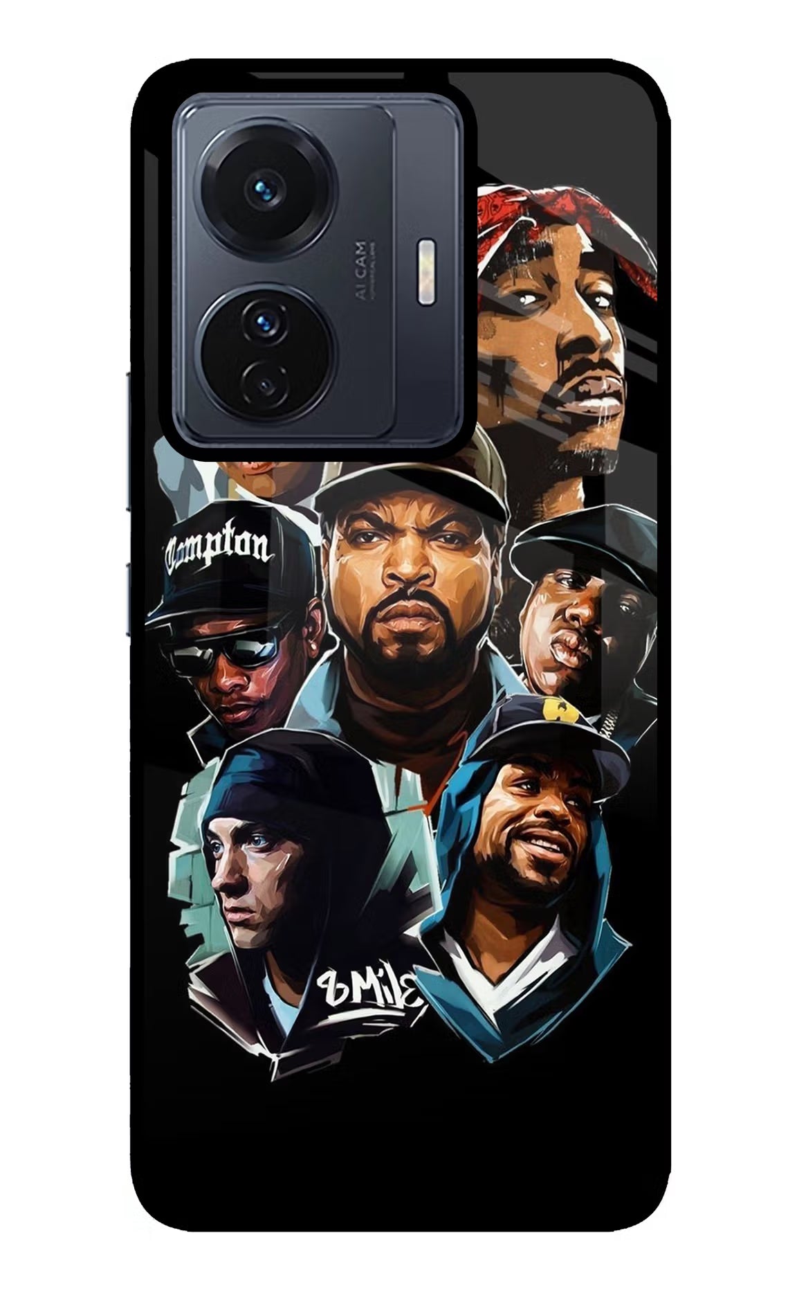 Rappers Vivo T1 Pro 5G Glass Case Back Cover by Casekaro