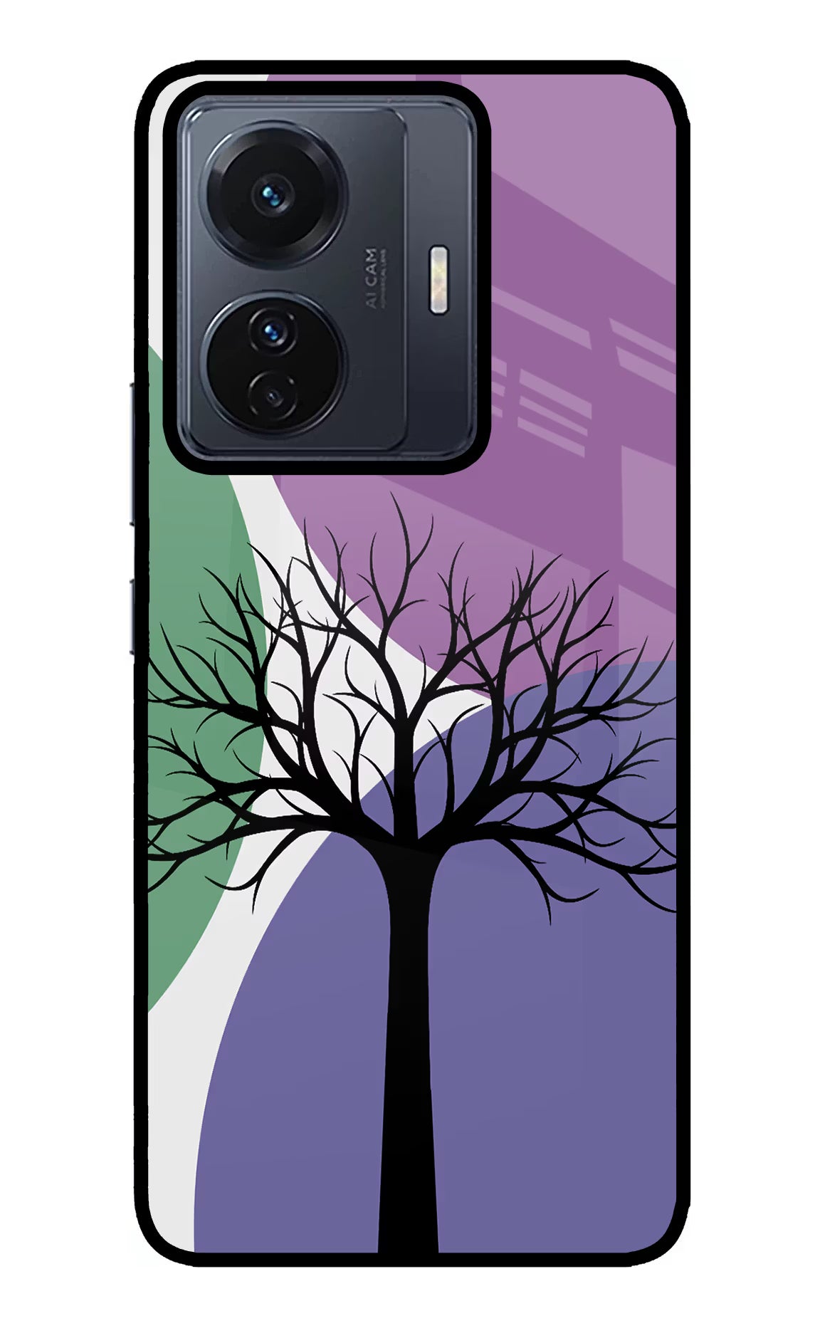 Tree Art Vivo T1 Pro 5G Glass Case Back Cover by Casekaro