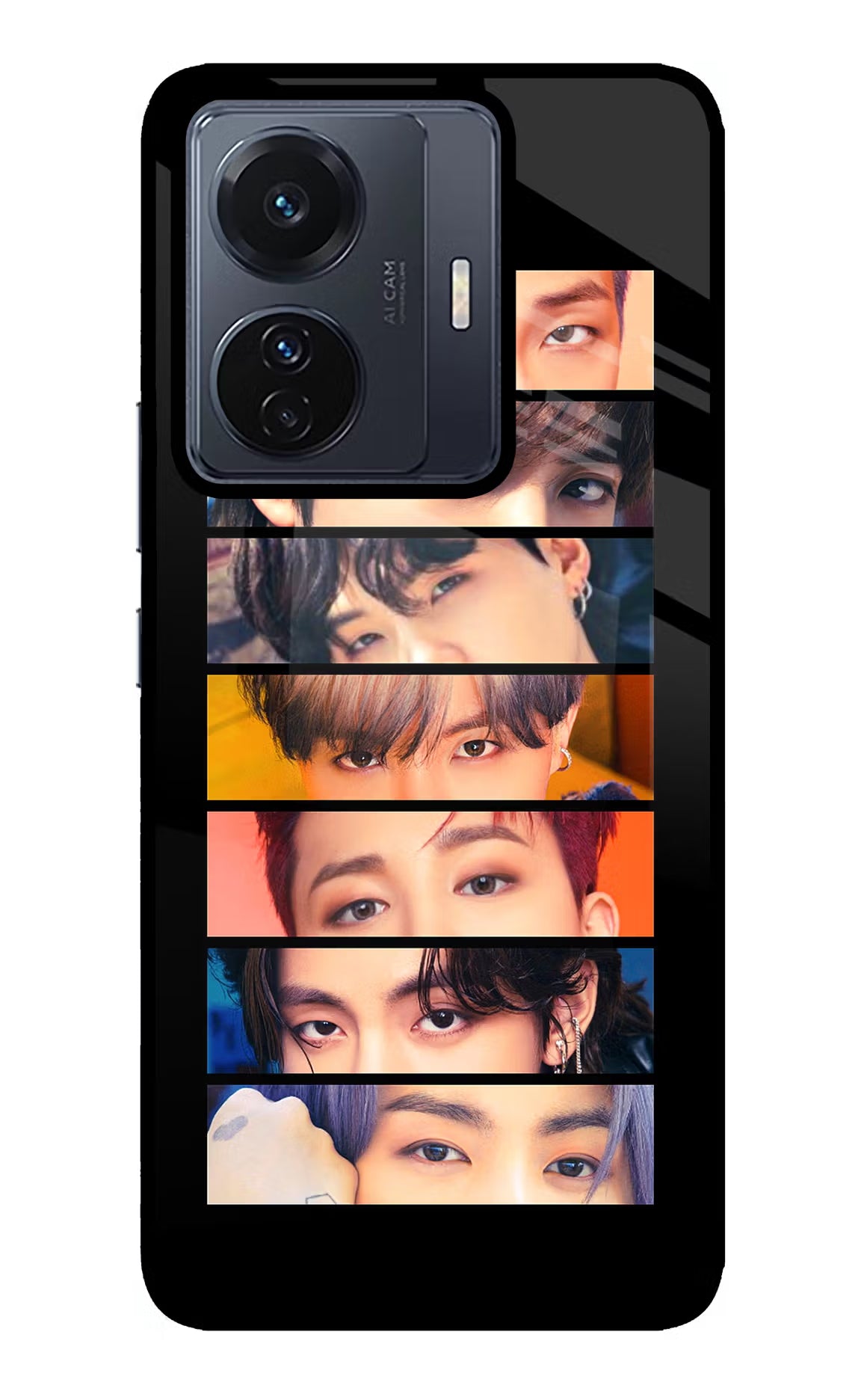 BTS Eyes Vivo T1 Pro 5G Glass Case Back Cover by Casekaro