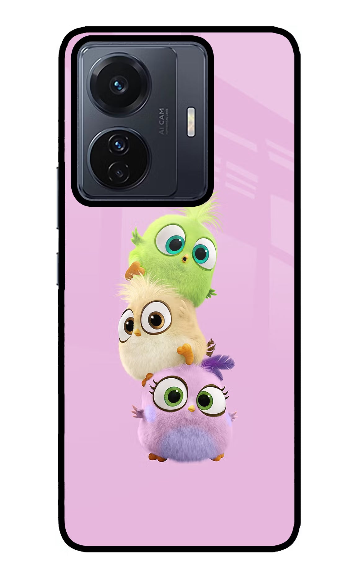 Cute Little Birds Vivo T1 Pro 5G Glass Case Back Cover by Casekaro