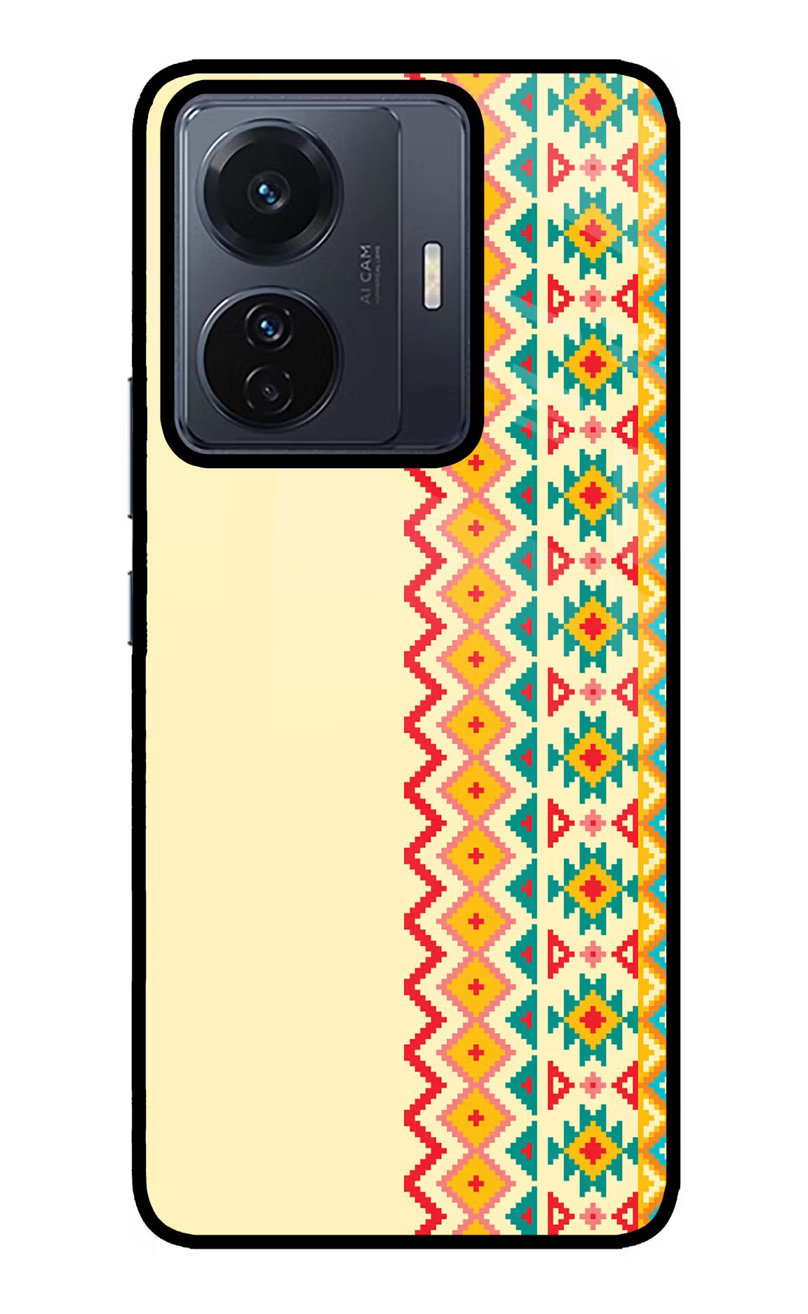 Ethnic Seamless Vivo T1 Pro 5G Glass Case Back Cover by Casekaro