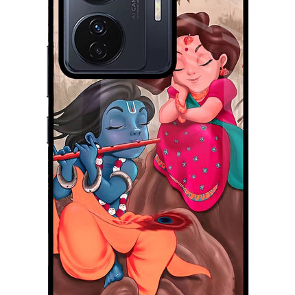Radhe Krishna Vivo T1 Pro 5G Glass Case Back Cover by Casekaro