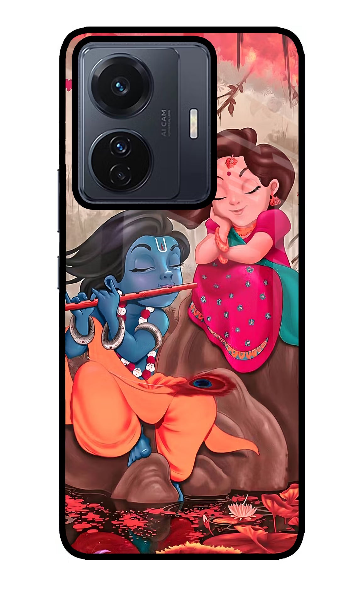 Radhe Krishna Vivo T1 Pro 5G Glass Case Back Cover by Casekaro